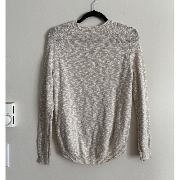 NWT $138 J McLaughlin Martie Raglan Sleeve Crewneck Sweater XS Beige White Prep - Picture 5 of 5